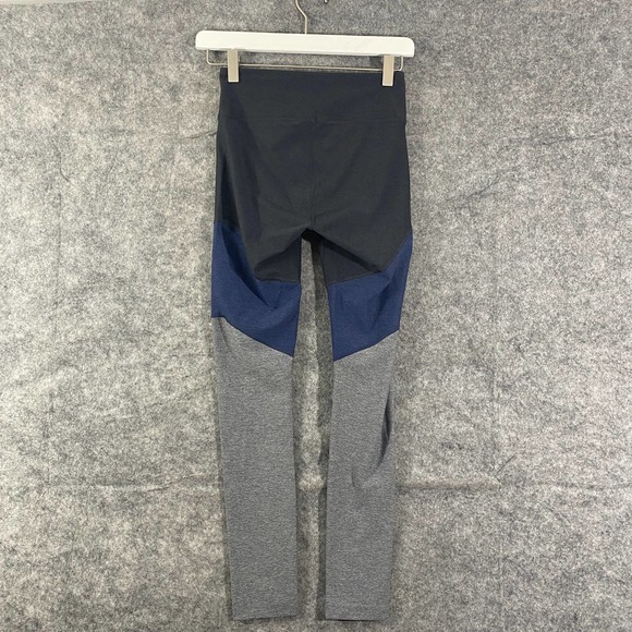 Outdoor Voices Leggings XS 7/8 Spring Black Blue Gray Colorblock High Rise - Picture 4 of 12